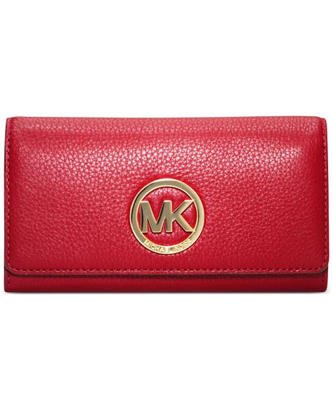 Michael Kors Colby Leather Carryall Wallet Red 